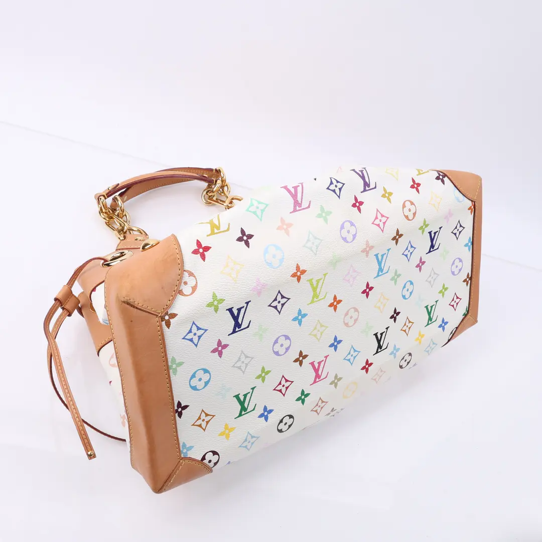 Louis Vuitton Multicolore Beverly MM White Canvas Shoulder Bag