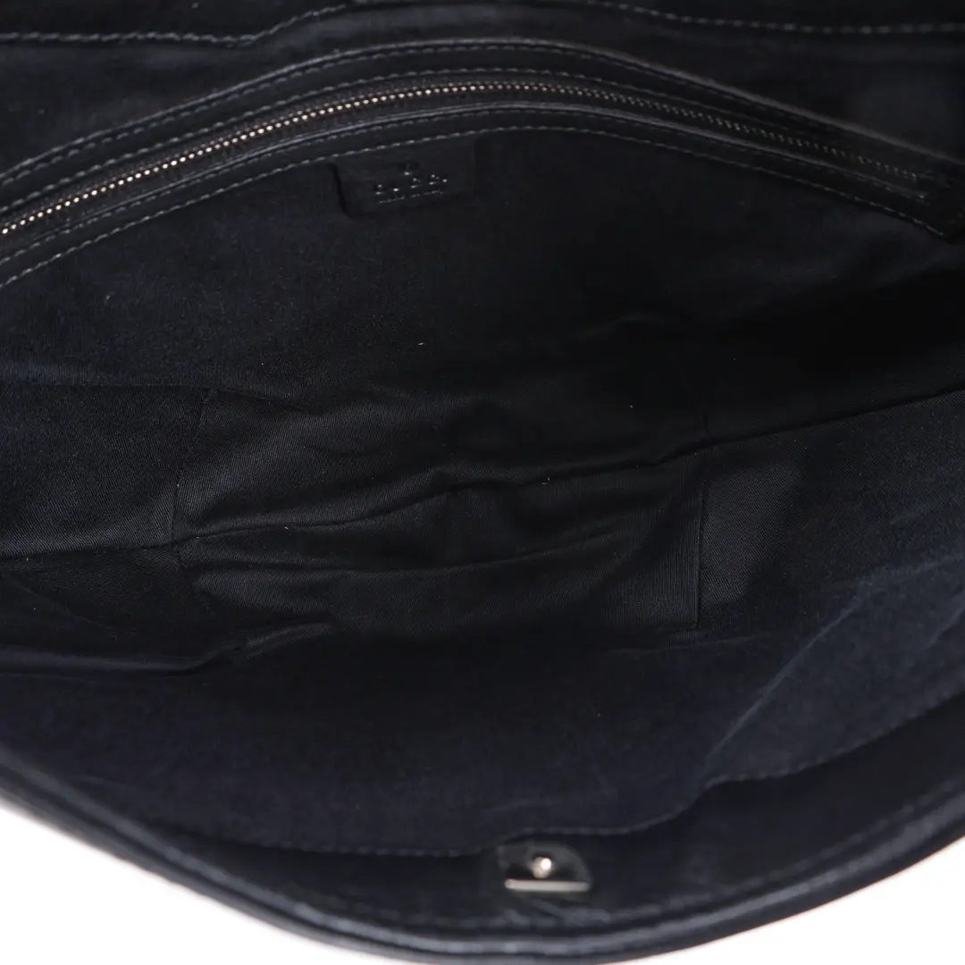 Gucci Crescent Black GG Canvas Shoulder Bag