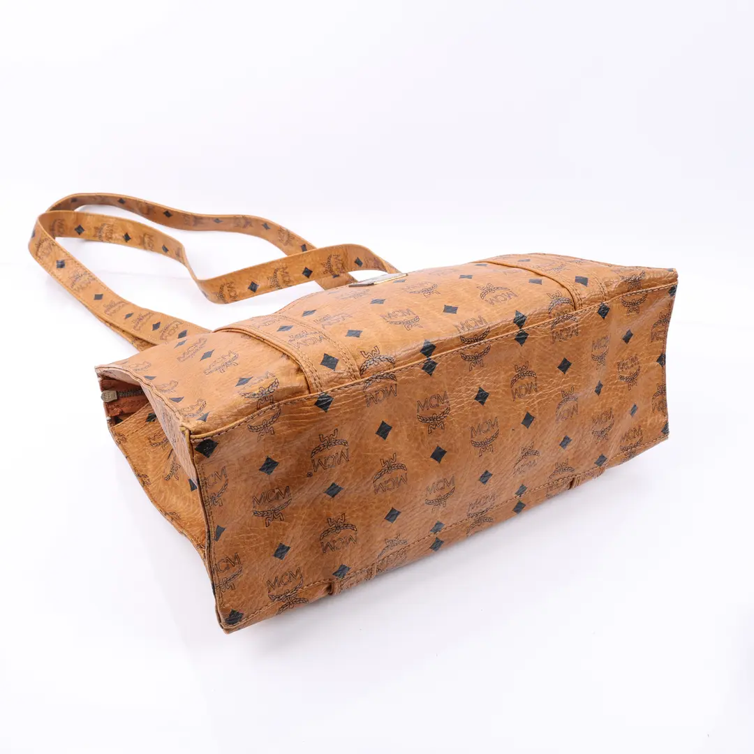 MCM Visetos Brown Monogram Canvas Shoulder Bag