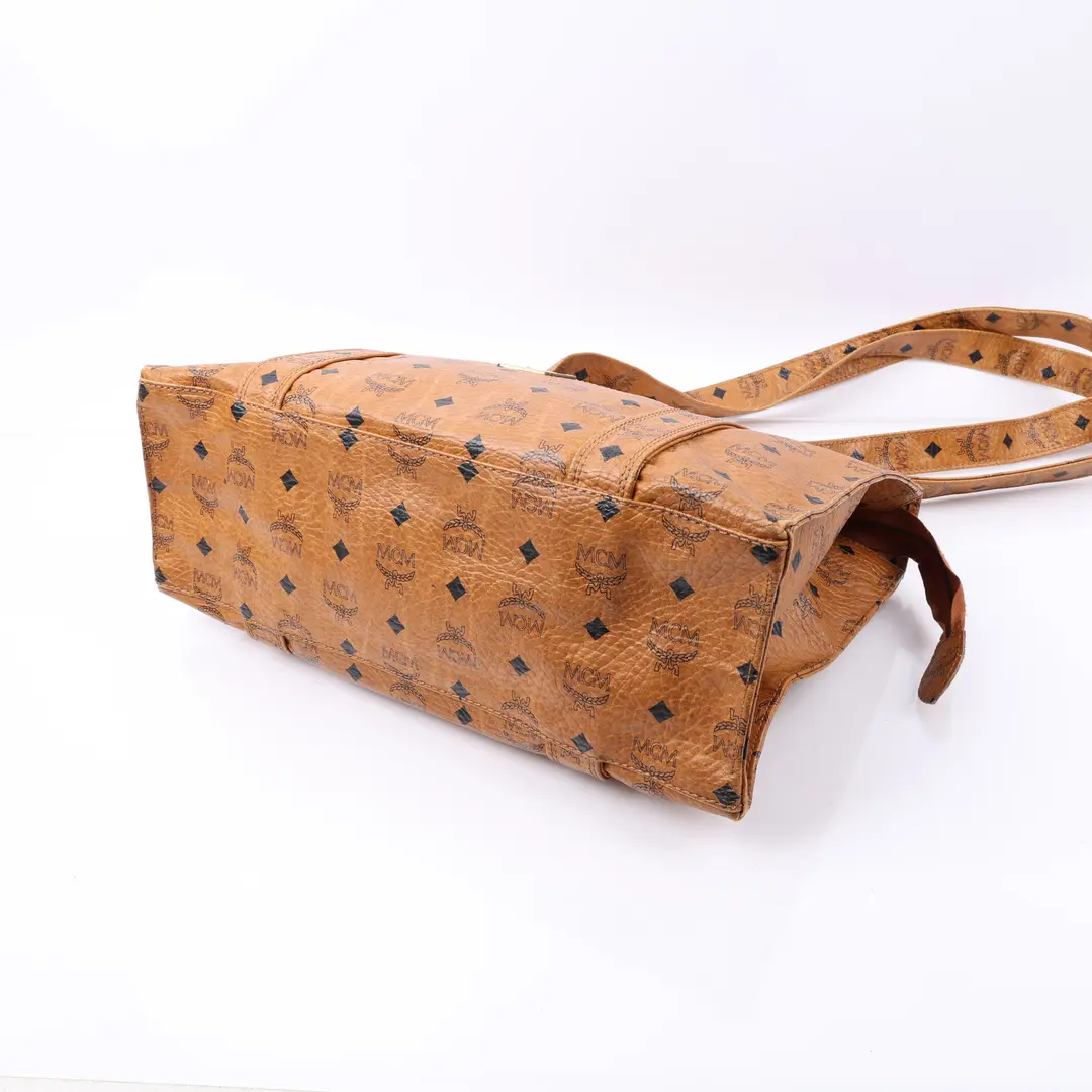 MCM Visetos Brown Monogram Canvas Shoulder Bag