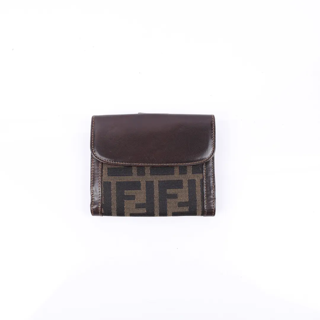 Fendi Zucca Brown Canvas Wallet