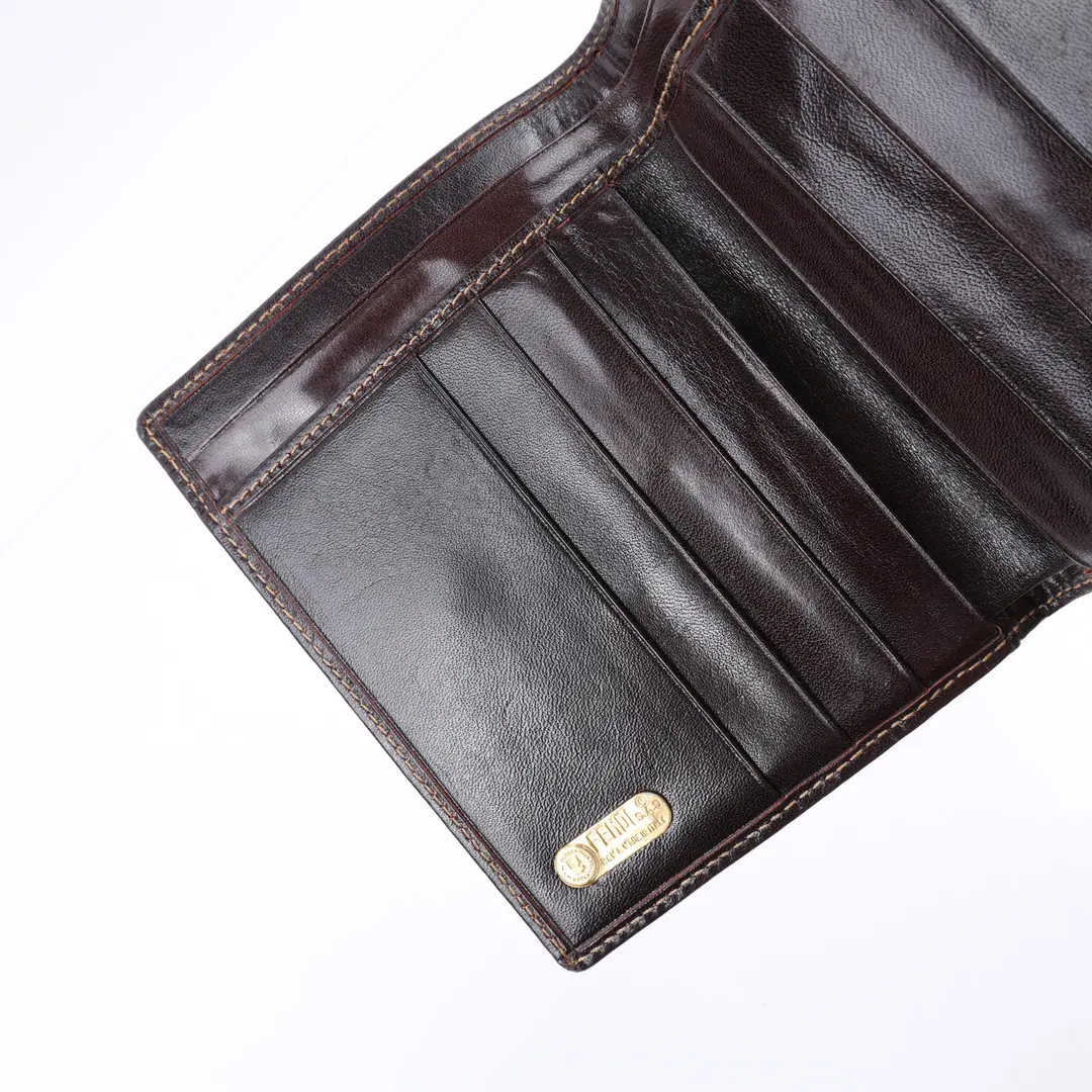 Fendi Zucca Brown Canvas Wallet