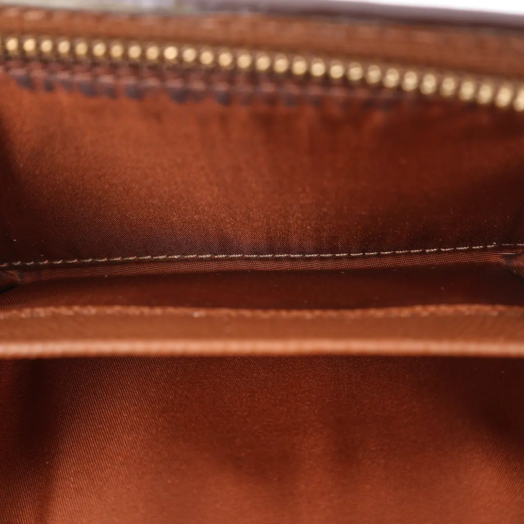 Coach Signature Brown Canvas Medium Corner Zip Wallet