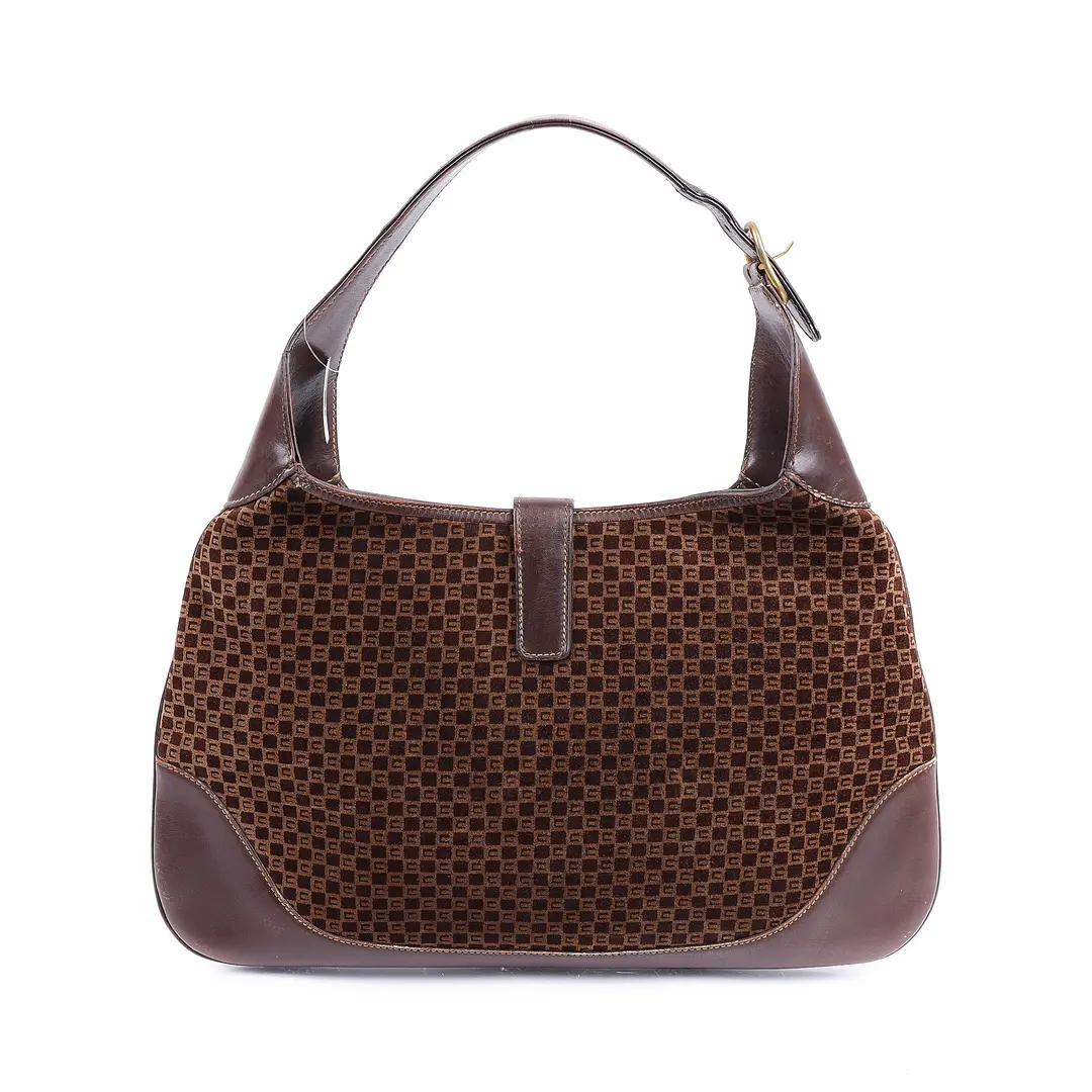 Gucci Vintage Jackie Brown GG Canvas Shoulder Bag