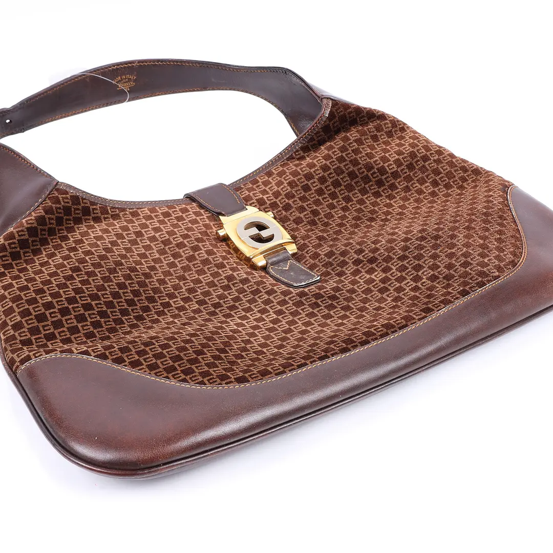 Gucci Vintage Jackie Brown GG Canvas Shoulder Bag