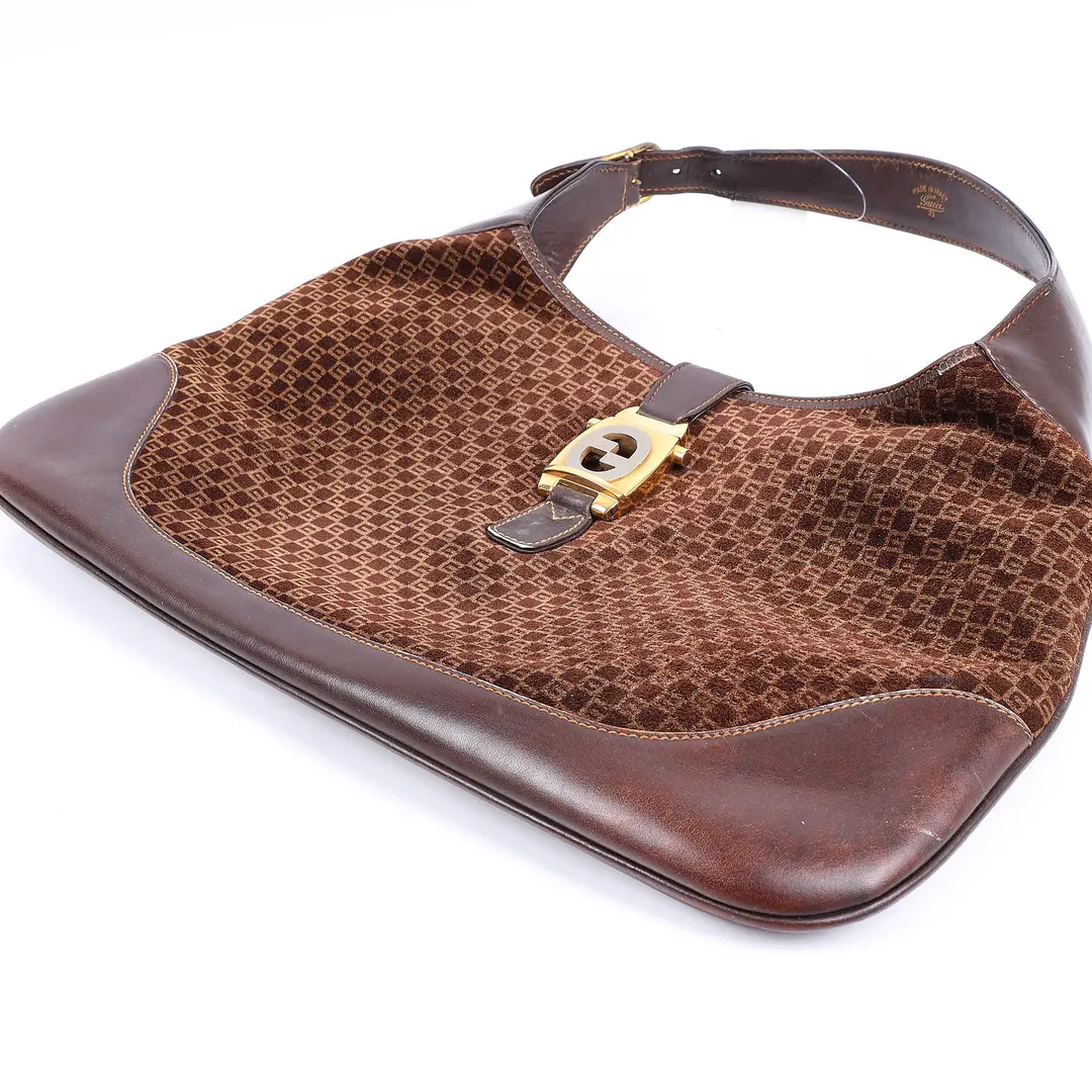 Gucci Vintage Jackie Brown GG Canvas Shoulder Bag