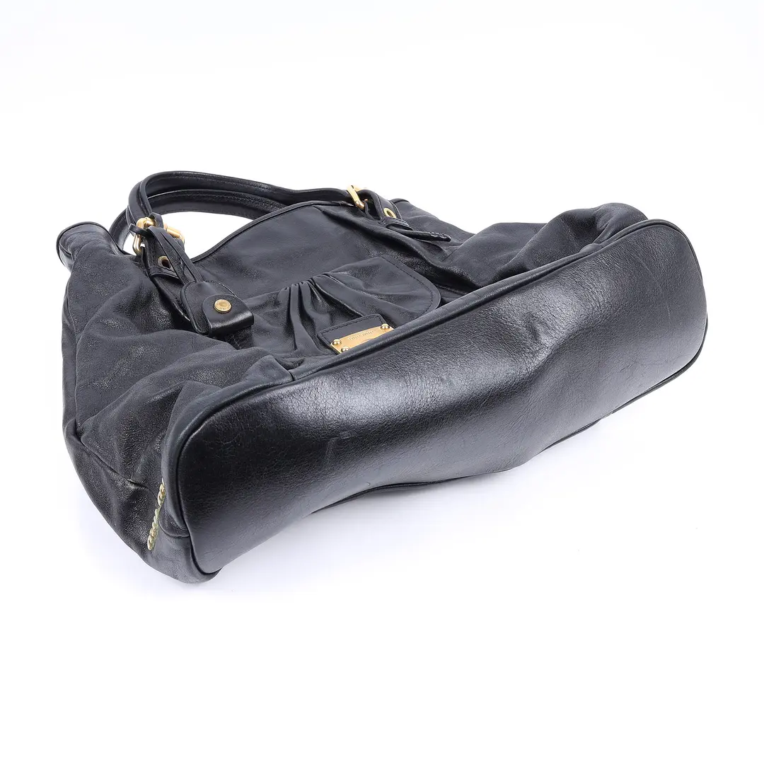 Miu Miu Vitello Lux Black Leather Shoulder Bag