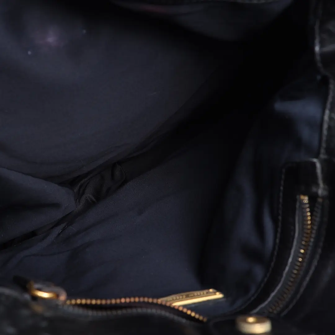 Miu Miu Vitello Lux Black Leather Shoulder Bag
