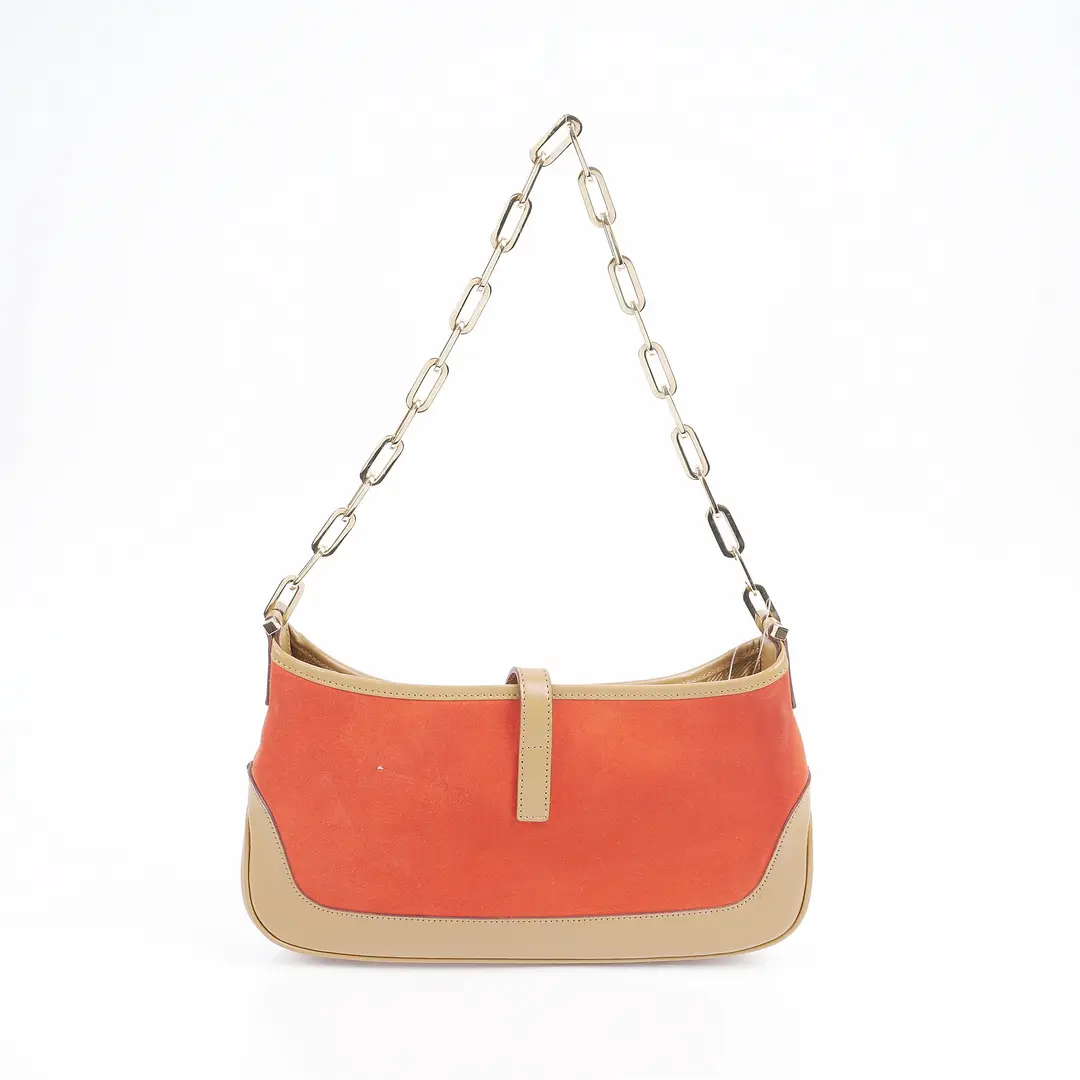 Gucci Jackie Orange Suede Shoulder Bag