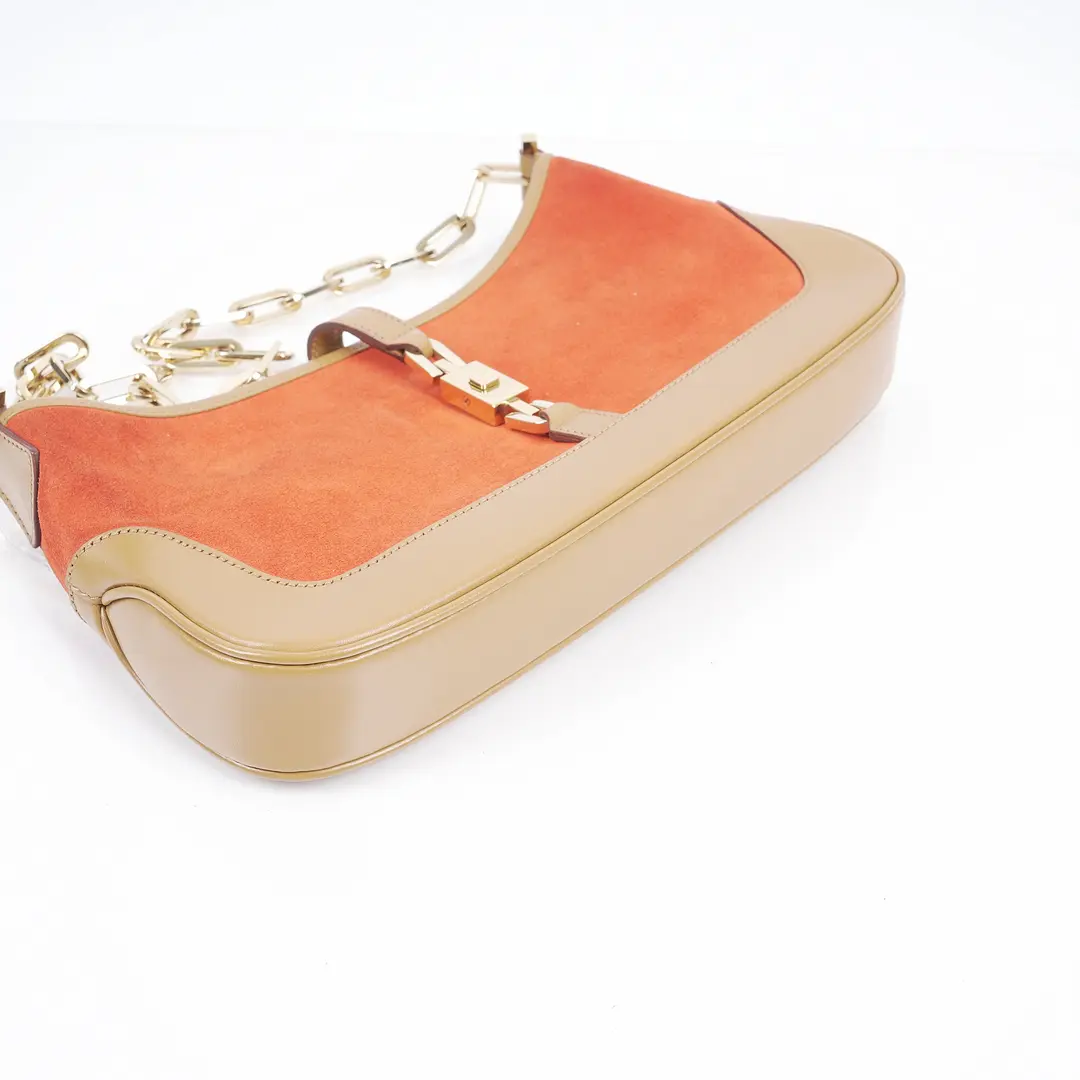 Gucci Jackie Orange Suede Shoulder Bag