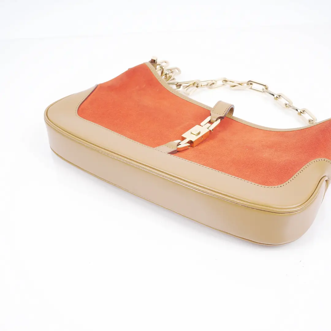 Gucci Jackie Orange Suede Shoulder Bag