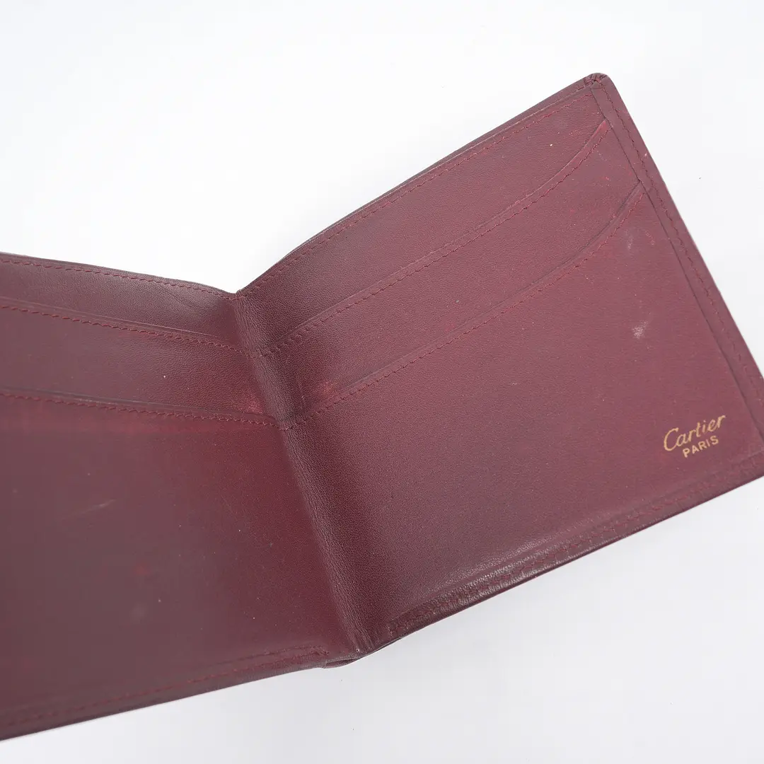 Cartier Must de Cartier Burgundy Leather Bifold Wallet
