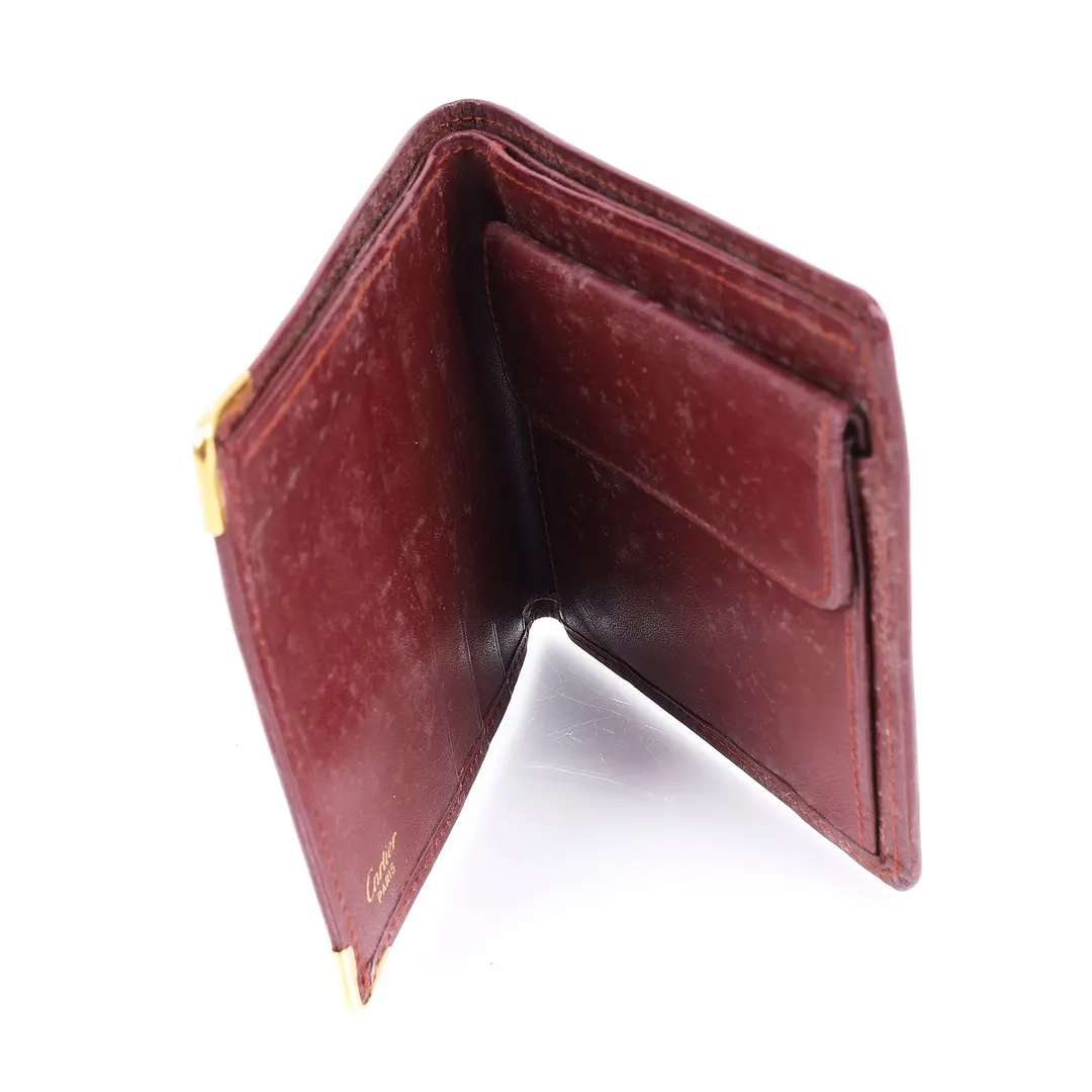 Cartier Must de Cartier Burgundy Leather Wallet