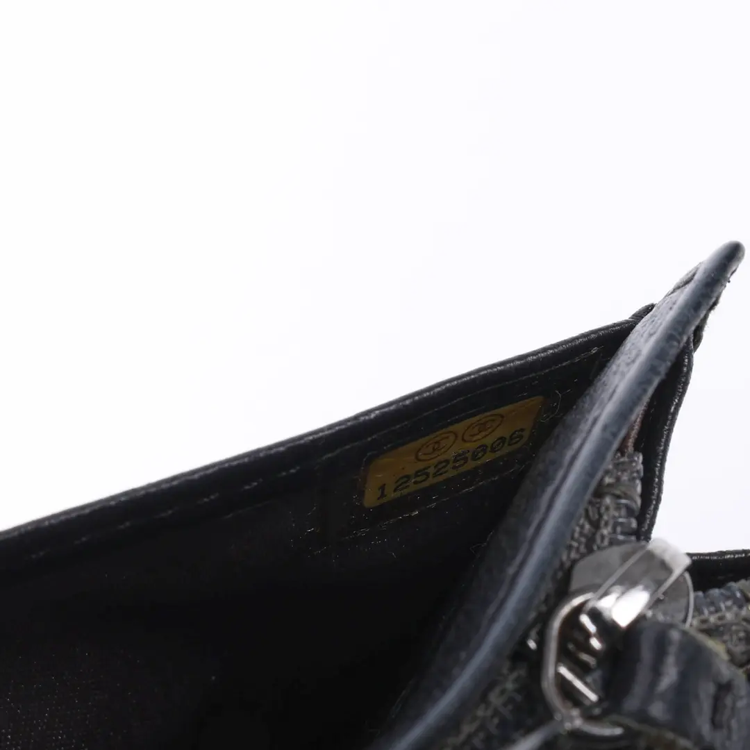 Chanel Camellia Black Leather Long Wallet
