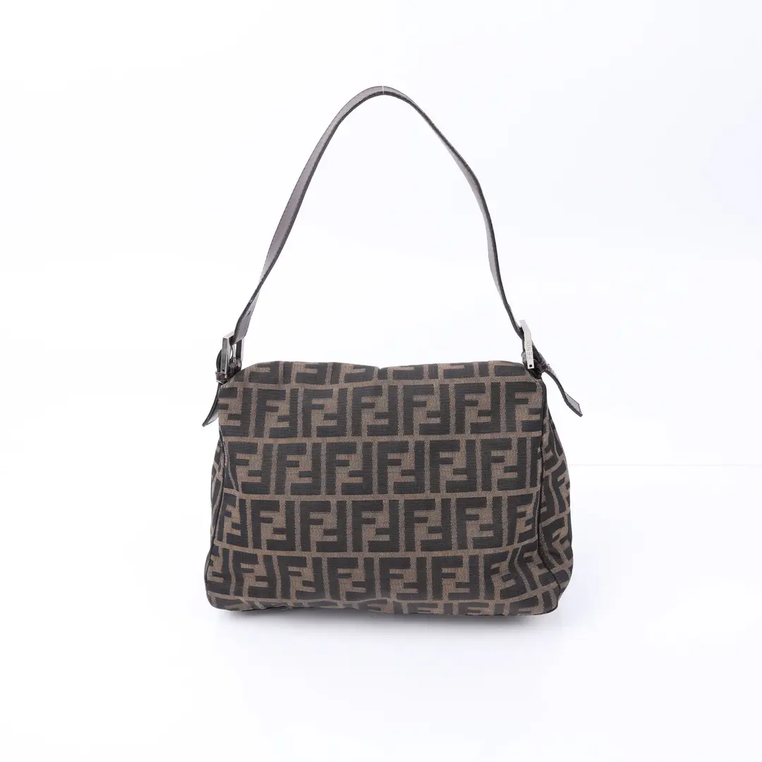 Fendi Zucca Baguette Brown Canvas Shoulder Bag