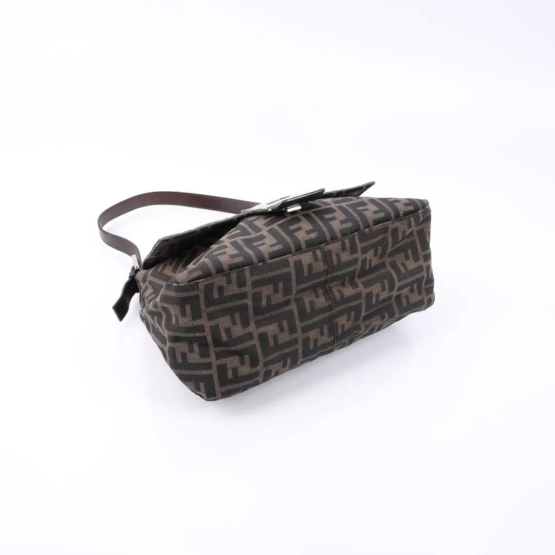 Fendi Zucca Baguette Brown Canvas Shoulder Bag
