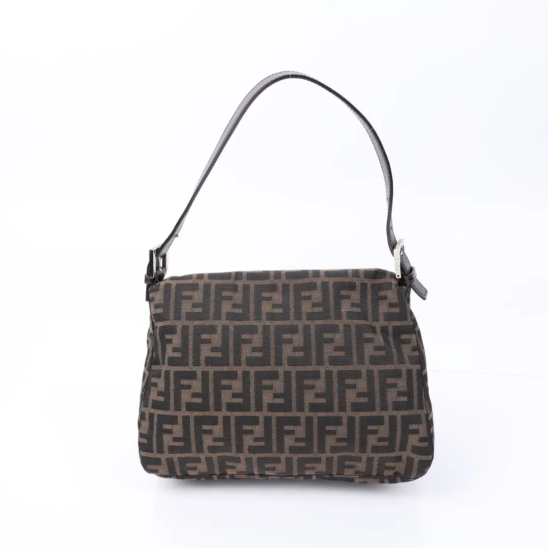 Fendi Baguette Brown Zucca Canvas Shoulder Bag