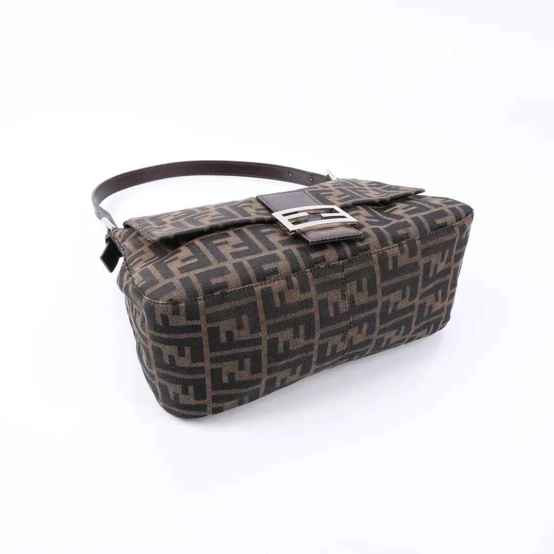 Fendi Baguette Brown Zucca Canvas Shoulder Bag