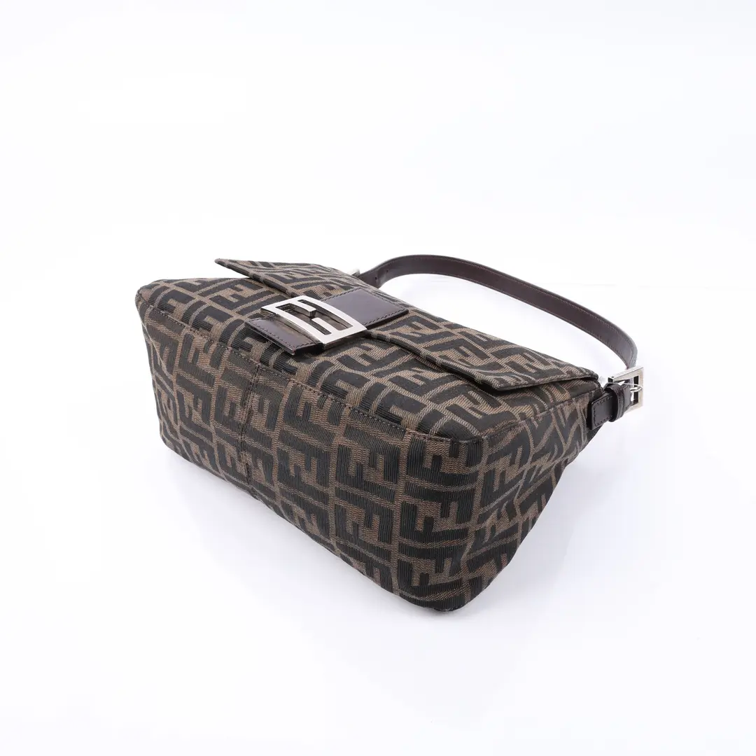 Fendi Baguette Brown Zucca Canvas Shoulder Bag