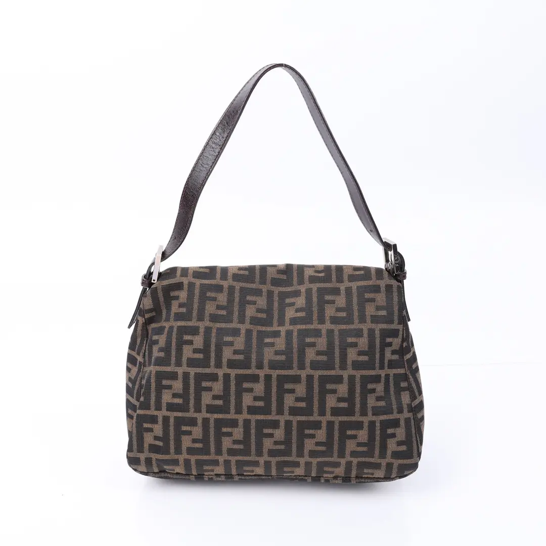 Fendi Zucca Baguette Brown Canvas Shoulder Bag