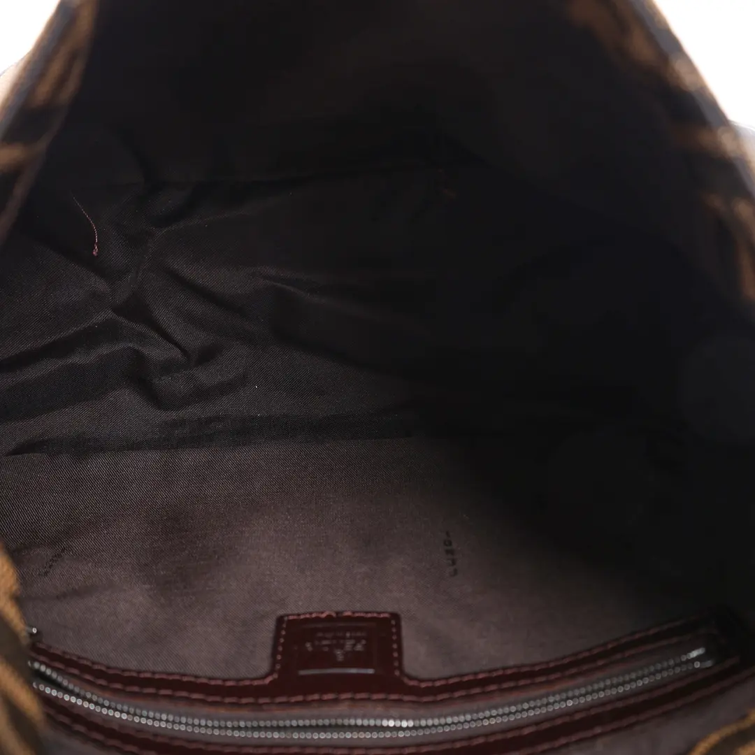 Fendi Zucca Baguette Brown Canvas Shoulder Bag