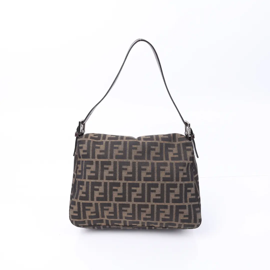 Fendi Mamma Baguette Brown Zucca Canvas Shoulder Bag