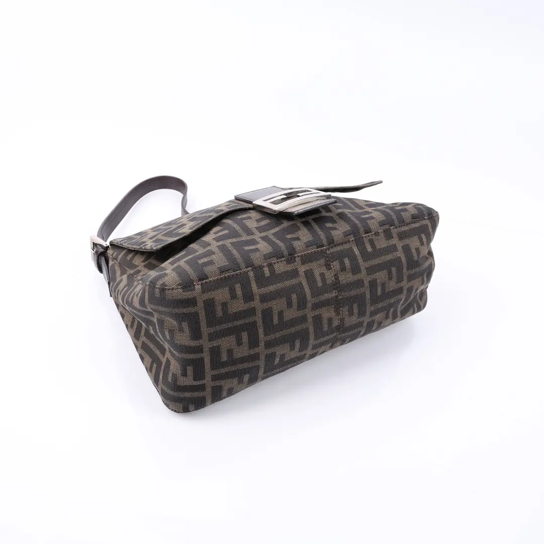 Fendi Mamma Baguette Brown Zucca Canvas Shoulder Bag