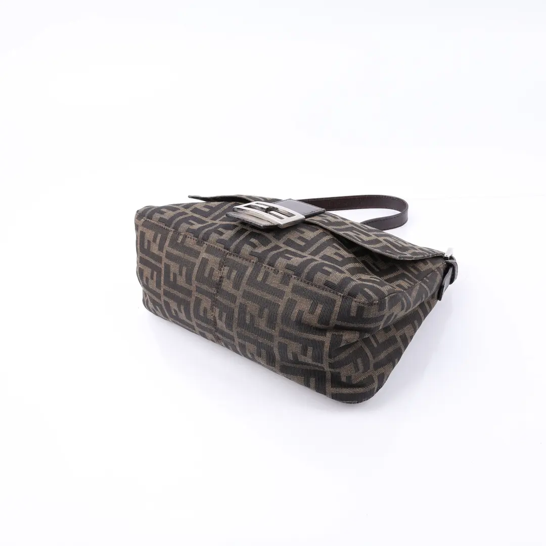 Fendi Mamma Baguette Brown Zucca Canvas Shoulder Bag