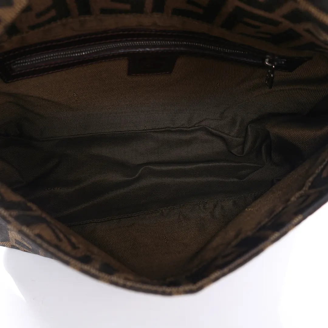 Fendi Mamma Baguette Brown Zucca Canvas Shoulder Bag