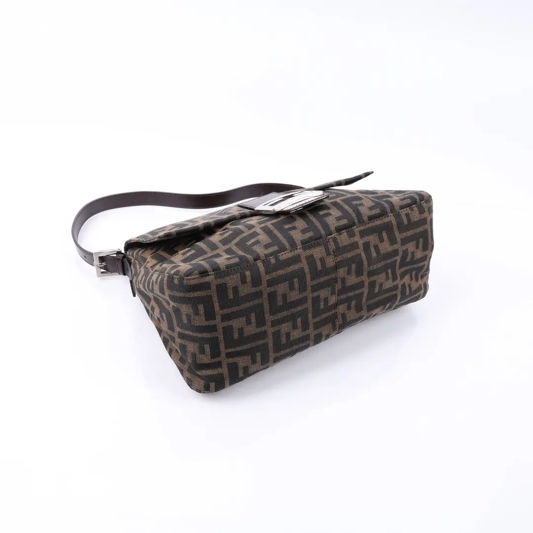 Fendi Baguette Brown Zucca Canvas Shoulder Bag