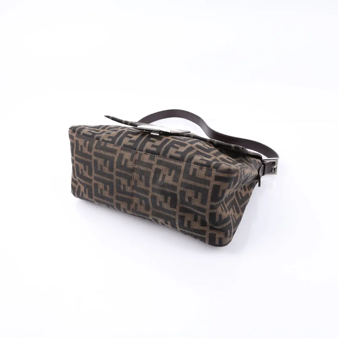 Fendi Baguette Brown Zucca Canvas Shoulder Bag