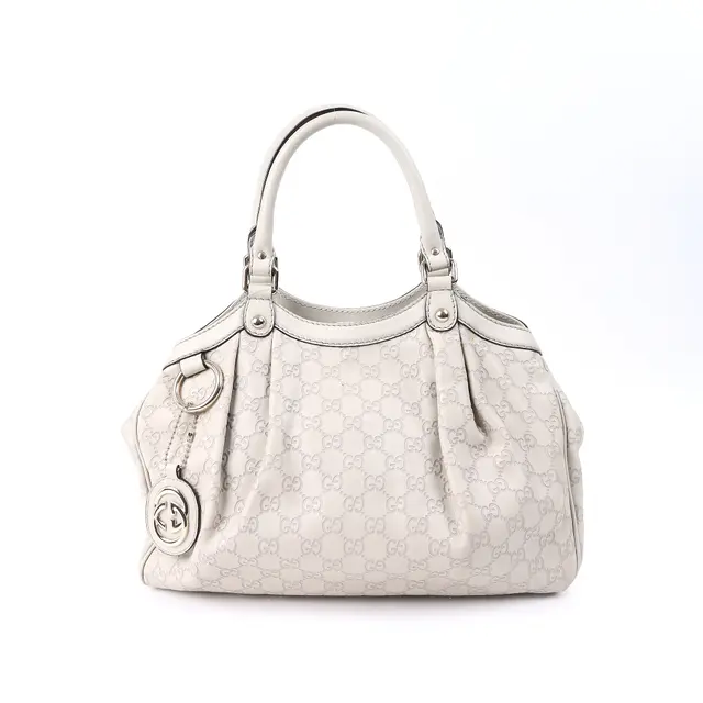 Gucci Sukey White Guccissima Leather Shoulder Bag