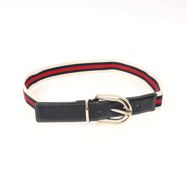 Gucci Web Stripe Beige Canvas Belt
