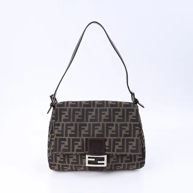 Fendi Baguette Brown Zucca Canvas Shoulder Bag