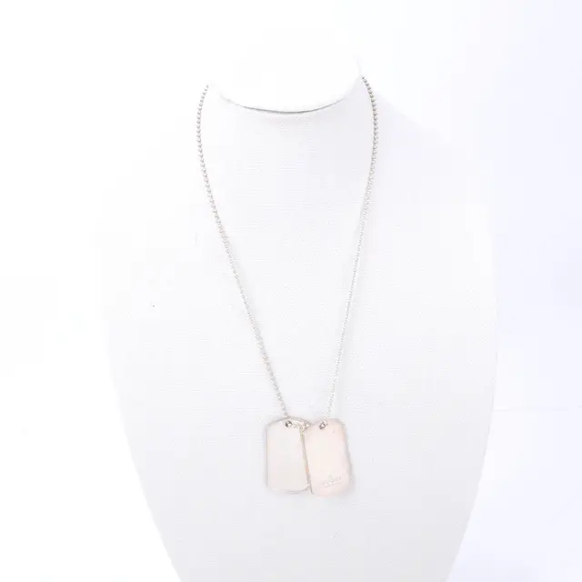 Gucci Dog Tag Silver Sterling Necklace