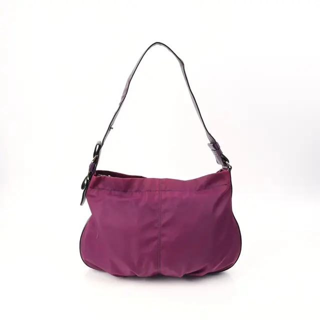 Salvatore Ferragamo Vara Bow Purple Nylon Shoulder Bag