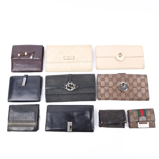 Gucci GG Canvas Leather Brown Wallet