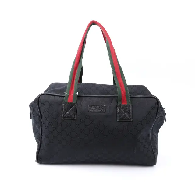 Gucci GG Canvas Black Canvas Boston Bag
