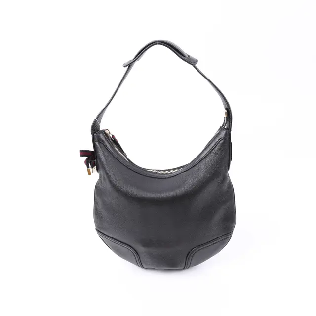 Gucci Web Hobo Black Leather Shoulder Bag