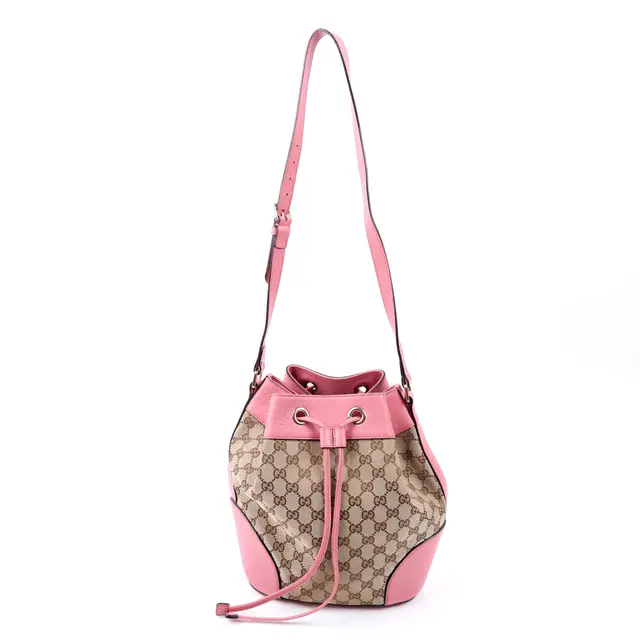 Gucci GG Canvas Pink Canvas Bucket Bag