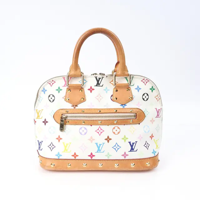 Louis Vuitton Alma White Monogram Multicolore PM Top Handle Bag