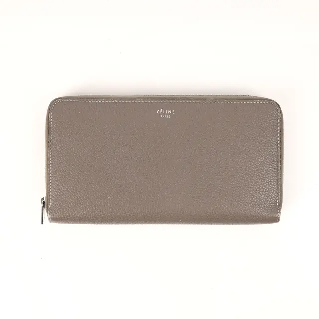 Celine Zipped Multifunction Gray Leather Wallet