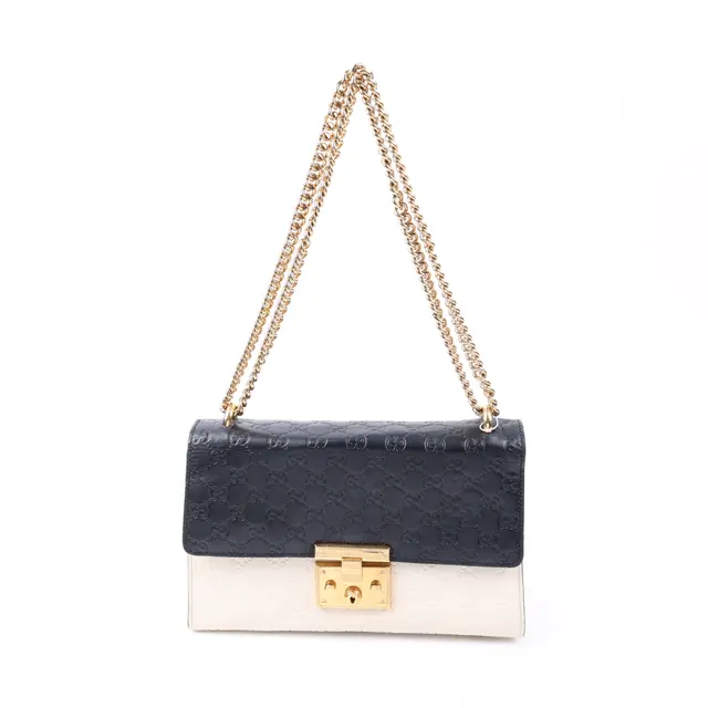 Gucci Padlock White Guccissima Leather Shoulder Bag