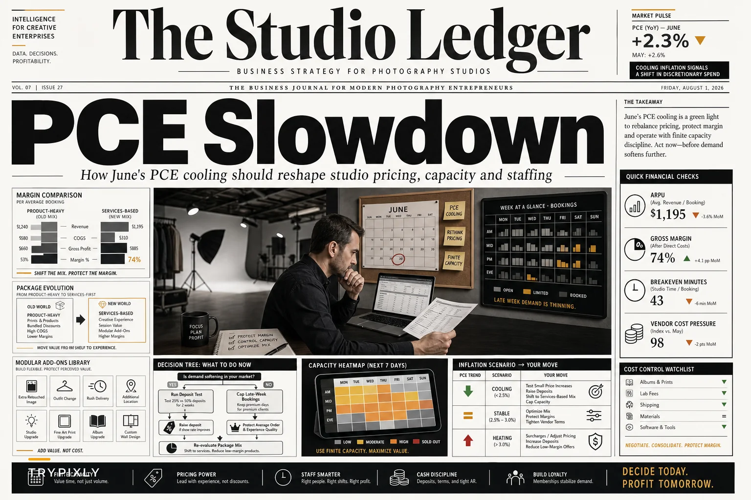 How the June PCE Slowdown Should Change Your Studio's Pricing, Capacity, and Staffing Plans