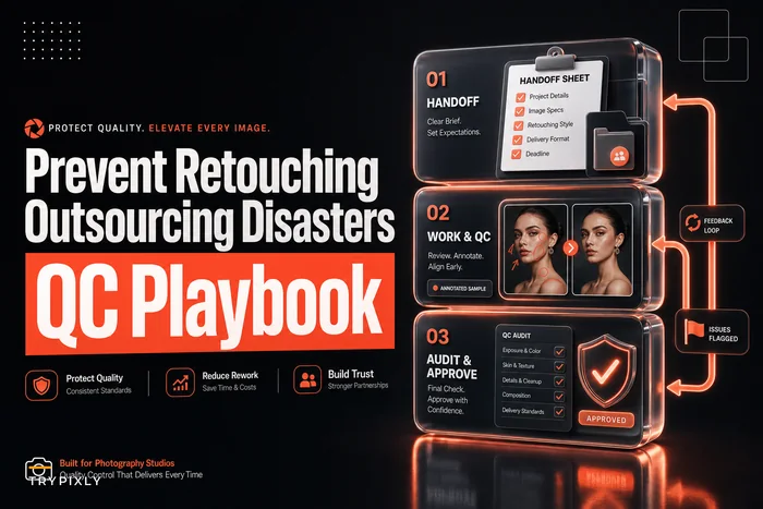 Prevent outsourced retouching disasters: SLA, handoff specs and three‑gate QC gates for studios