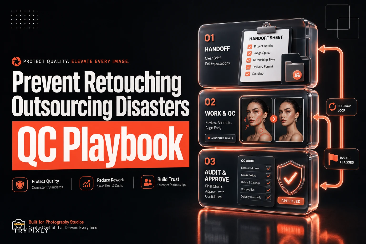 Prevent outsourced retouching disasters: SLA, handoff specs and three-gate QC gates for studios