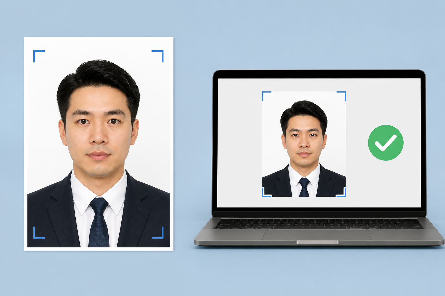 越南 eVisa 2比3竖版人像裁切与上传流程示例