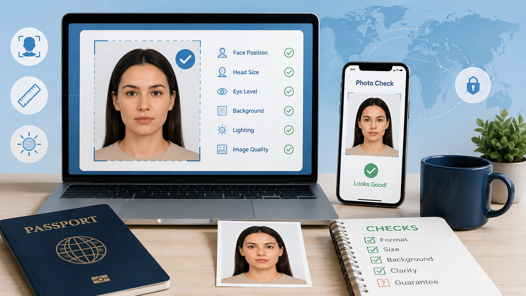 Passport photo guide image
