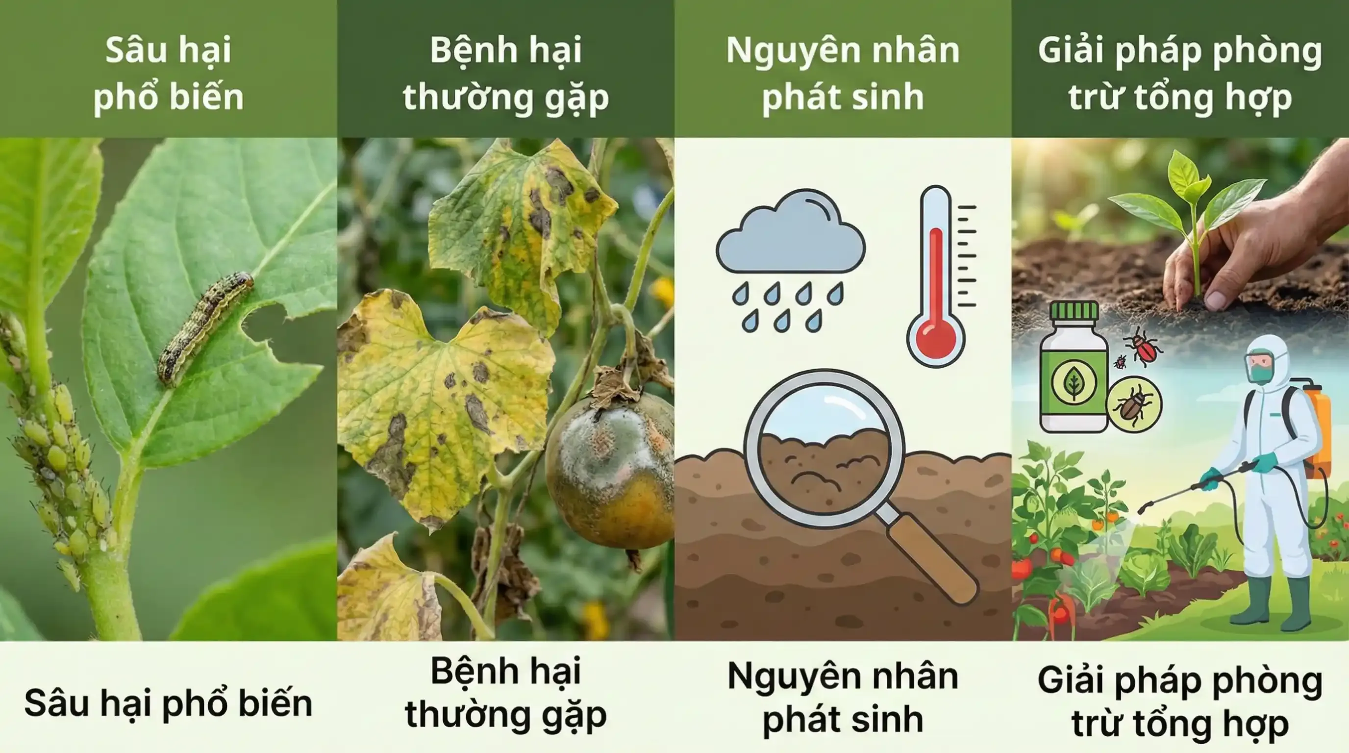 Tổng hợp các loại sâu bệnh thường gặp trên cây trồng và cách phòng trừ hiệu quả