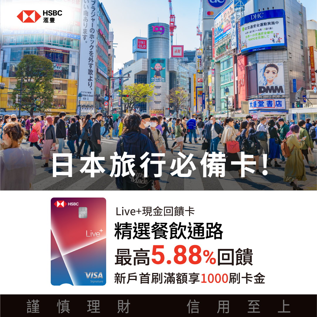滙豐 Live+ 卡 活動宣傳圖